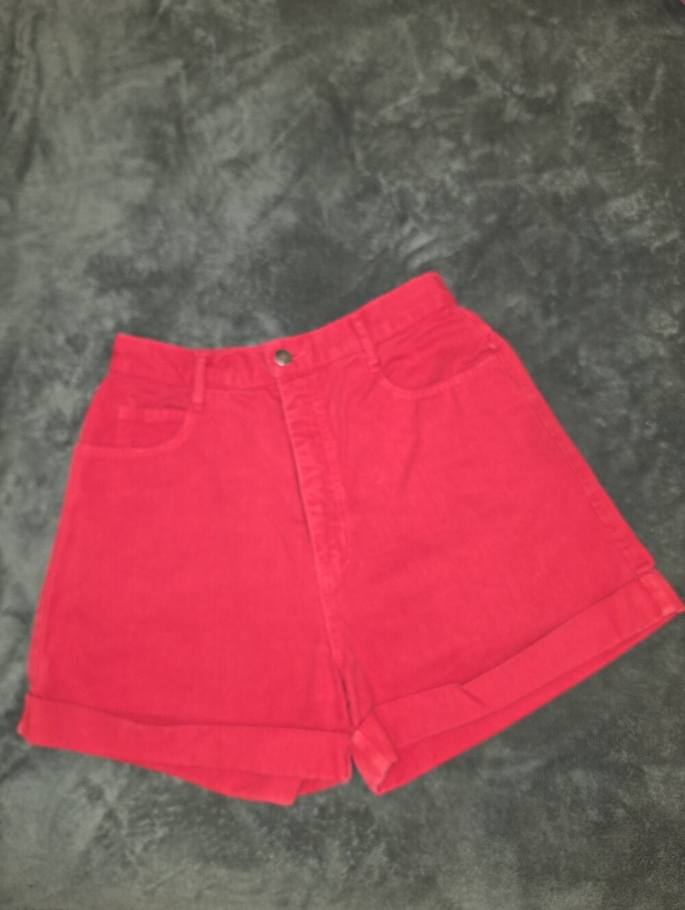 Women’s High-Rise Red Cotton Shorts Size 11
